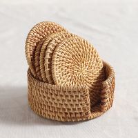 Zerolife Kitchen Accessories Home Decor Woven Rattan Coaster Placemats Table Coffee Cup Kitchen Utensils For Dining Table Gadget