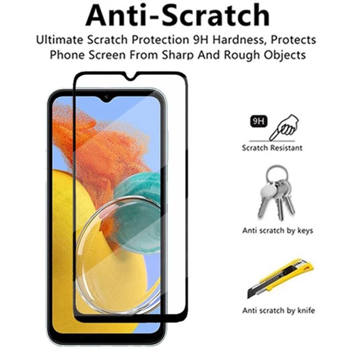 4in1-tempered-glass-for-samsung-galaxy-m14-screen-protector-camera-lens-protective-film-m33-m23-m53-m51-m21-m31-m13-5g-glass-tapestries-hangings
