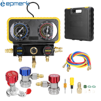 [electronicshop]Dual Gauges Air Conditioner Refrigerant Refilling Set Pressure Adjustable Refrigeration Maintenance Equipment Kit Brass Connection Air-Conditioner Repairing Device