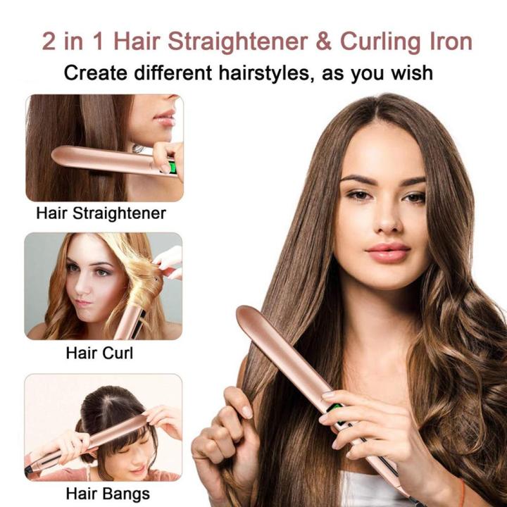 2-in-1-hair-straightener-flat-iron-hair-curling-irons-แผ่นความร้อน-professional-hair-iron-สำหรับ-ptc-hair-iron-เครื่องมือจัดแต่งทรงผม