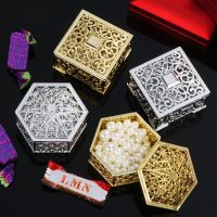 【hot】▲❇۞  1 Pc Plastic Hollow Jewelry Storage Gold Chocolate Souvenir Trinket Organizer Wedding Favor