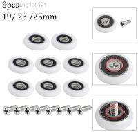 8Pcs Shower Door Rollers Bath Cabinet Wheels Roller Sliding Door Pulley Bearing Wheel Runners Replacement19/23/25mm