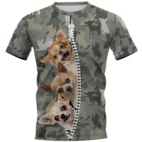 2023 NEW2022 3d พิมพ์ Chihuahua Hip Hop Camouflage T เสื้อผู้ชายผู้หญิงรอบคอ Dropshipping ฤดูร้อน Tops สุภาพสตรี Tees 6xl