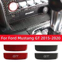 กล่องเก็บของภายในรถสไตล์คาร์บอนไฟเบอร์อุปกรณ์เสริมสำหรับ Ford Mustang GT 2015-2020แผ่นครอบประดับตกแต่งสติกเกอร์รูปลอก