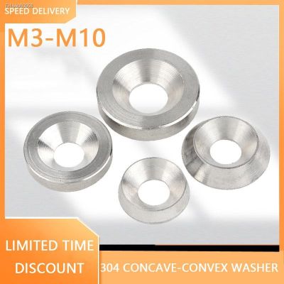 ◕▽ 5/2 Pcs 304 Stainless Steel Solid Concave-convex Decorative Washer M3 M4 M5 M6 M8 M10 Flat Conical Fisheye Washer