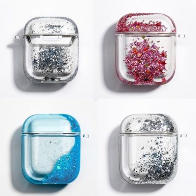 Case For AirPods Pro Case Glitter Bling AirPods Case Cover Dynamic Liquid Quicksand for Air Pods 3 2 1 Protective Phone Bumpers Wireless Earbuds Acces