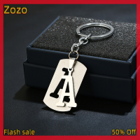 Zozo ✨Ready Stock✨ Zhangyang1สแตนเลส A-Z ตัวอักษร Key Chain 26ตัวอักษรพวงกุญแจผู้ชายพวงกุญแจผู้หญิงของขวัญ