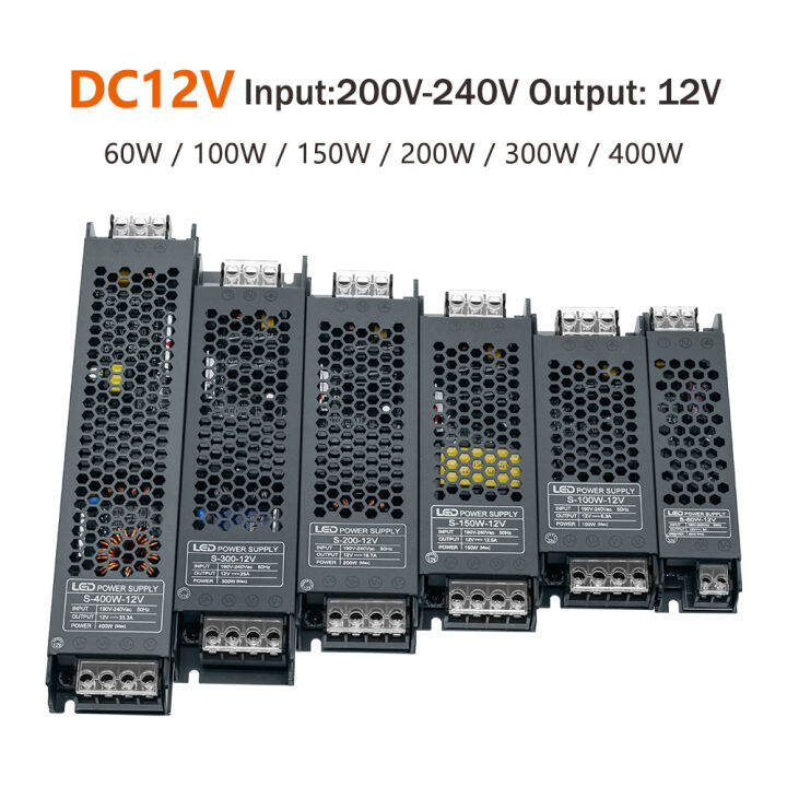 อัพเกรด-led-dc12v-dc24v-60w-00w-150w-200w-300w-400w-แหล่งจ่ายไฟ-transformers-แสงสำหรับไฟ-led-strip