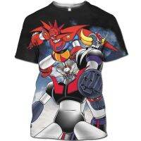 เสื้อยืด3D พิมพ์อะนิเมะ Mazinger Z ฤดูร้อนเสื้อยืดแฟชั่นเด็กลำลองชายหญิงยูเอฟโอหุ่นยนต์ Kawaii สบายๆรอบคอเสื้อยืดท็อปส์