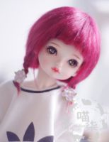 New 1/12 3-4 inch 9-10cm 1/8 4-5 inch 12cm 14cm BJD Plush fabric wig Wine red For PukiFee lati Doll Antiskid BJD Doll Wig