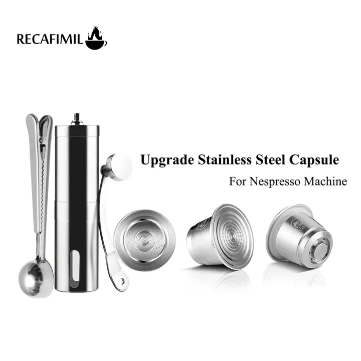 Recafimil Reusable Coffee Capsule For Nespresso Stainless Steel Filters Espresso Coffee Pod With 7681