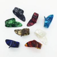 ：《》{“】= Celluloid Finger Guitar Pick Mediator 1 Thumb 3 Fingerpicks Shell Plectrum