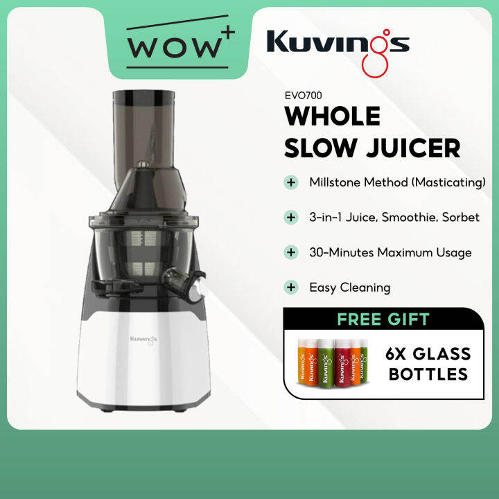 Kuvings EVO700 Refined Robin Whole Slow Juicer Pearl White, 3 in 1