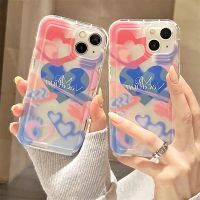 For IPhone 14 Pro Max IPhone Case Thickened TPU Soft Case Clear Case Shockproof Pink and Blue Graffiti Compatible with For IPhone 13 Pro Max 12