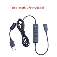 Headset Quick Disconnect QD Cable to USB Plug Adapter Call Center Office Home Game Wire for QD Interface Headphone