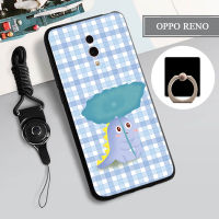 เคส TPU แบบนิ่มสำหรับ OPPO RENO เคสโทรศัพท์คลุมทั้งหมดสายรัดและฝามีที่ถือวงแหวนโทรศัพท์กันรอยขีดข่วนแบบแฟชั่น