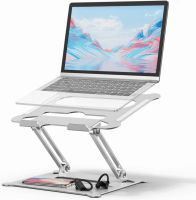 Laptop Stand, Diswoe Ergonomic Portable Aluminum Laptop Stand, Riser Holder Notebook Stand Compatible with Mac, Notebook, MacBook More 10-17”Laptop Grey