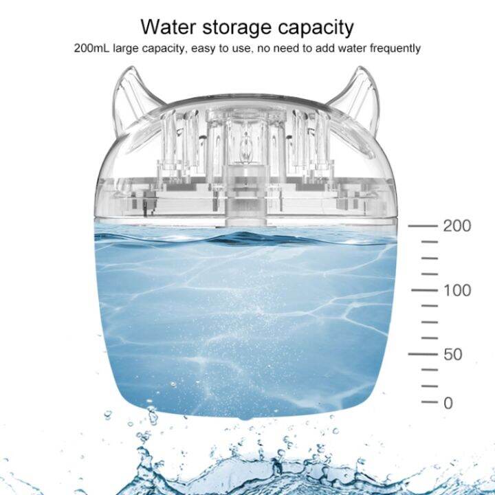 เครื่องเพิ่มความชื้นแบบละอองปีศาจ-wt-h21ไฟกลางคืนสีสันความจุถังน้ำ-200มล