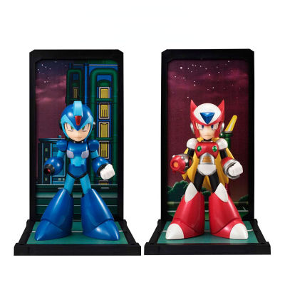 2เซ็ต/ล็อต4 Mega Man รูปของเล่น Megaman Rockman สีฟ้า016สีแดง017 Rokkuman ตุ๊กตาอะนิเมะรูปการกระทำรูปของขวัญเด็ก