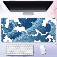 Great Wave Art แผ่นรองเมาส์ขนาดใหญ่ยางธรรมชาติพีซีเกมมิ่งเมาส์แผ่นรองโต๊ะขอบล็อค CS