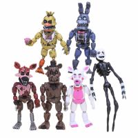 ฟิกเกอร์ของเล่นของขวัญพีวีซีฝันร้าย FNAF ของเล่น Bonnie Chica Duck ตกแต่งรถหุ่นจำลองห้าคืนโมเดลสะสมตุ๊กตาขยับแขนขาได้ของเฟร็ดดี้