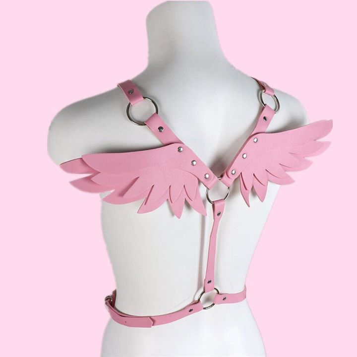 women-angel-wings-harness-set-pink-pu-leather-garter-belt-gothic-suspender-body-bondage-waist-thigh-strap-sexy-lingerie-cage