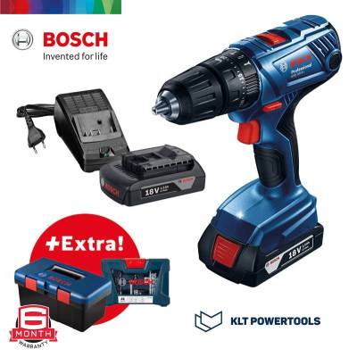 สว่านกระแทกไร้สาย GSB 180-LI + ชุดอุปกรณ์เสริม 41 ชิ้นในกล่องเครื่องมือ Bosch Tool Box PRO