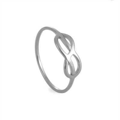 Cooltime Infinite ห่วงน็อตเหล็กวินสเตนเลสเทจแหวนผูกปมผู้หญิงเครื่องประดับอย่างดีแบบไม่สมมาตรแหวนเรียบง่าย