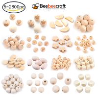 Beebeecraft 10-2800 pc Wooden Beads for Crafts, Round Natural Unfinished Wooden Loose Beads Christmas Tree Garland Making Wood Spacer Beads for Crafts Necklace Garland Making