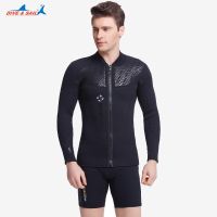 Mens Split Wetsuit 3Mm Neoprene Diving Jacket And 1.5Mm Dive Shorts Suit Swimming Surf Surfing Spearfishing Rashguard Wetsuit