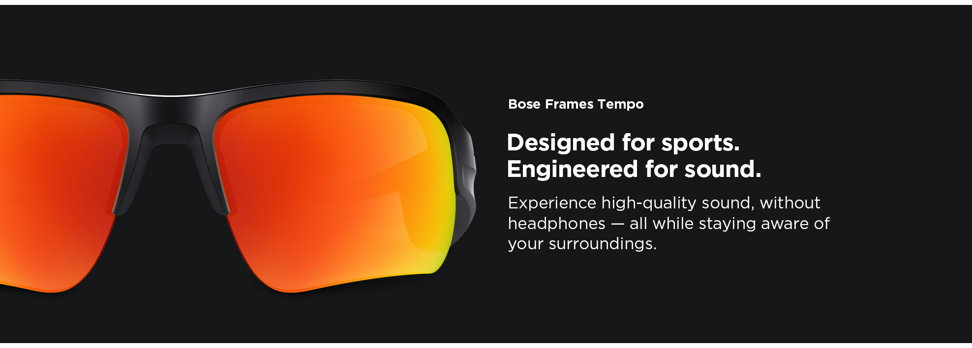 Bose Frames Tempo Sports Sunglasses with Polarized Lenses and Bluetooth Connectivity