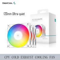 Deepcool พัดลมเคสคอมพิวเตอร์ FC120 5V/3PIN 3In 1พัดลมระบายความร้อน CPU RGB สีดำสีขาวพัดลมทำความเย็น120มม. การประสานอาร์กอนที่เงียบ