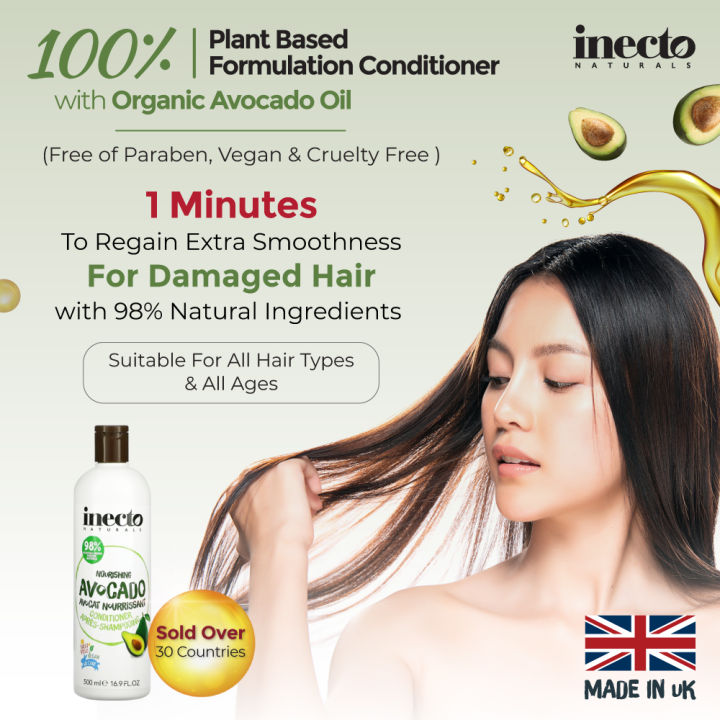 Inecto Avocado Oil with 98% Plant Based Conditioner 500ml Instantly ...