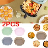 2Pcs Air Fryers Oven Baking Tray Fried Chicken Basket Mat Airfryer Silicone Pot Round Replacemen Grill Pan Accessories