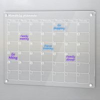 ✐ 1 Set Magnetic Calendar Transparent Acrylic Fridge Magnetic Dry Erase Board Calendar Home Supply