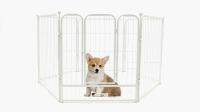 Kennel คอกสุนัข คอกสัตว์เลี้ยง เปลี่ยนแบบจัดวางได้ สีขาว Size L 80x160x80 cm ST0716-16