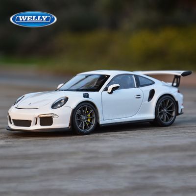 WELLY 1:24 Porsche 911 GT3 RS Blue Car Alloy Car Model Simulation Car Decoration Collection Gift Toy Die Casting Model Boy Toy Die-Cast Vehicles