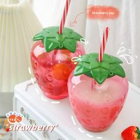 1pc Hawaiian Pineapple Strawberry Shape Party Cup with Straw Wedding Birthday Summer Outdoor Pool Party Decoration Drinking Cup