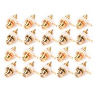 100Pcs Gold Plated RCA Terminal Jack Plug Female Socket Chassis Panel Connector for Amplifier Speaker