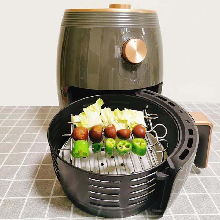 Stainless Steel Airfryer Double Layer Rack Versatile Round Roasting