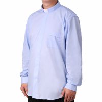 Priest Shirt Pastor Clergy Stand-Up Collar รัฐมนตรี Preacher เสื้อแขนยาวเสื้อโรมัน Haut Noir Priest Costume