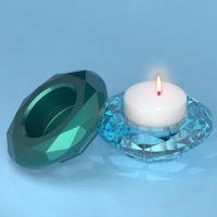 【YP】 Round Cut Storage Candle Holder Silicone Mold Epoxy Resin