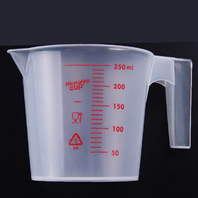 💖【Lowest price】MH 250ml Plastic CLEAR measurement CUP Handle Liquid Pour spout Home KITCHEN Tools