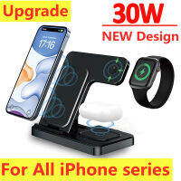 30W 3 In 1 Wireless Charger Stand สำหรับ 14 13 12 11 XS XR X 8 Fast Charging Dock Station สำหรับ 8 7 Pro