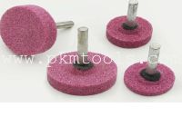 PKMTools  5 ชิ้น แกนยาว38 mm. หินเจียรแกนสีชมพู PA แกน 6 mm. 30x10x6 ทรงเหรียญ #46