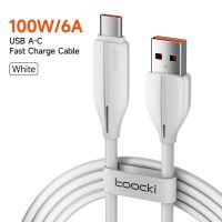 Toocki 100W สายเคเบิล Type C 6A USB ชาร์จเร็วสายที่ชาร์จ USBC สายรับส่งข้อมูลสายสำหรับซัมซุง Oneplus Poco ตัวแปลงสาย Xiaomi iPad