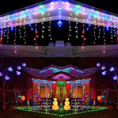 Street Garland on The House Outdoor Christmas Decoration Festoon Led Curtain Icicle String Lights Droop 0.3-0.5m for Xmas Decor