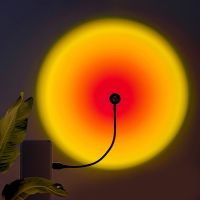 1x USB Sunset Lamp LED Rainbow Neon Night Light Projector Photography Wall Atmosphere Lighting for Bedroom Home Room Decor Gift Night Lights