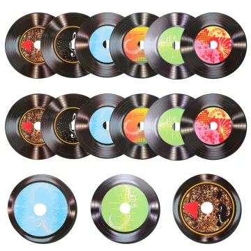 12pcs Vinyl Records Retro Style Record Wall Hanging Signs Record Wall Decor  for Bar 