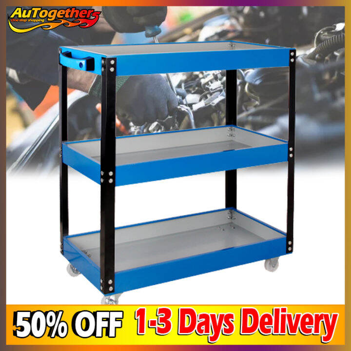 3 Layer Tool Cart with Wheels Tool Trolley Auto Repair Tool Organizers